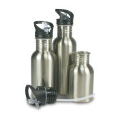 Edelstahl-Trinkflasche, 400 ml, Silber oder Weiss